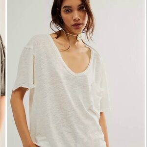 Free People All I Need Pocket Shirt - Coral